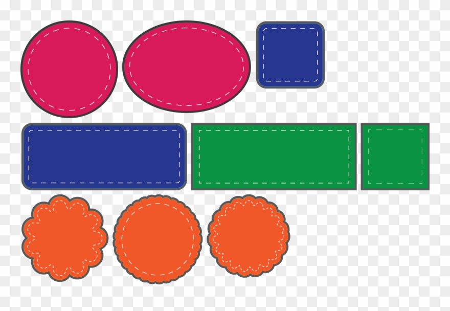 Awesome Svgs Faux Basic Shapes Tags And Ⓒ - Stitched Paper Png Clipart