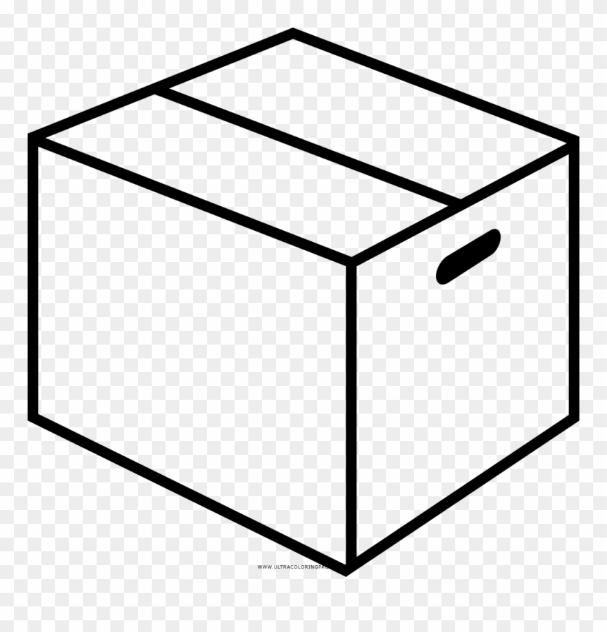 Closed Box Coloring Page - Caja Dibujo Png Clipart