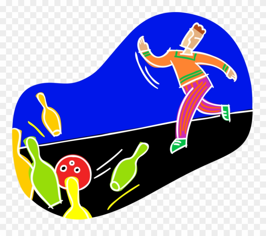 Vector Illustration Of Bowler Bowls Strike In Bowling Clipart