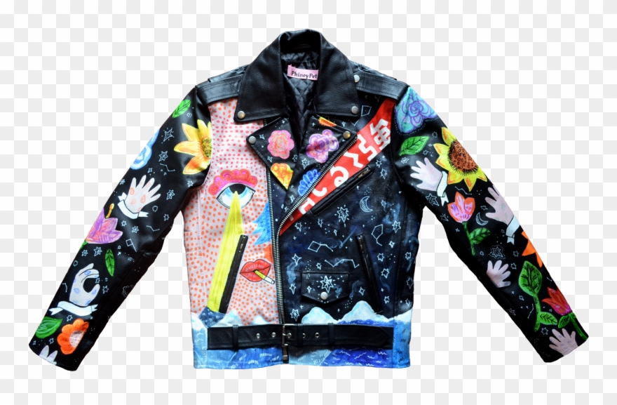 Drawn Coat Punk Vest - Leather Biker Painting Clipart