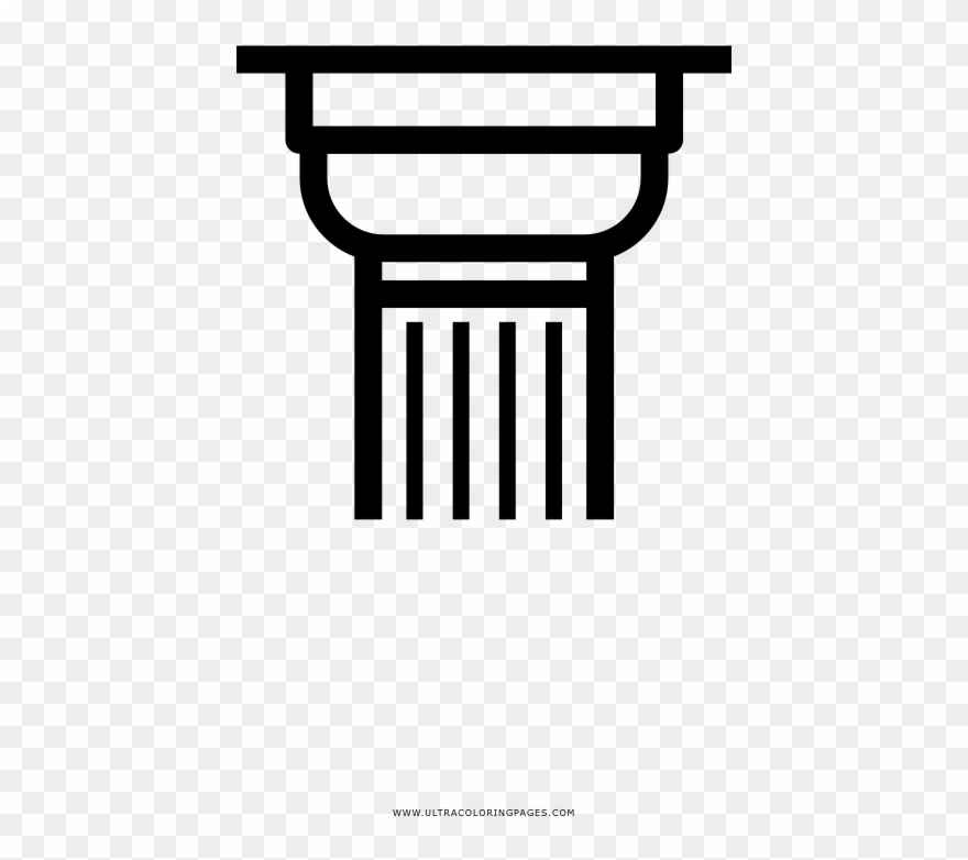 Greek Column Coloring Page Clipart