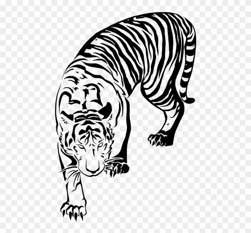 498 X 735 4 - Tattoo Japanese Tiger Drawing Clipart