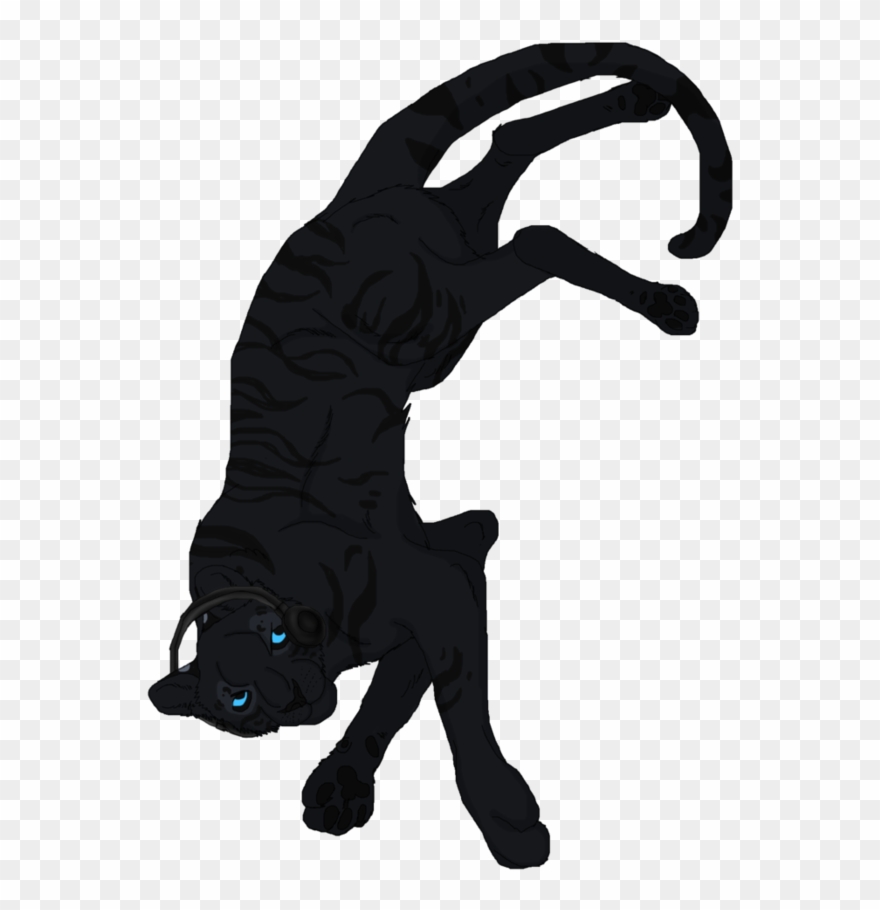 Black Tiger Headphones By Black Tiger Of Evil - Dog Catches Something Clipart