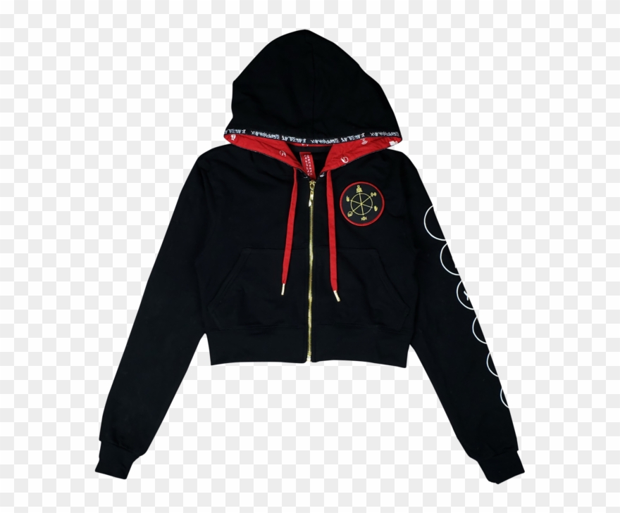Barclay Crenshaw Six Symbols Women's Cropped Zip-up - Hoodie Clipart