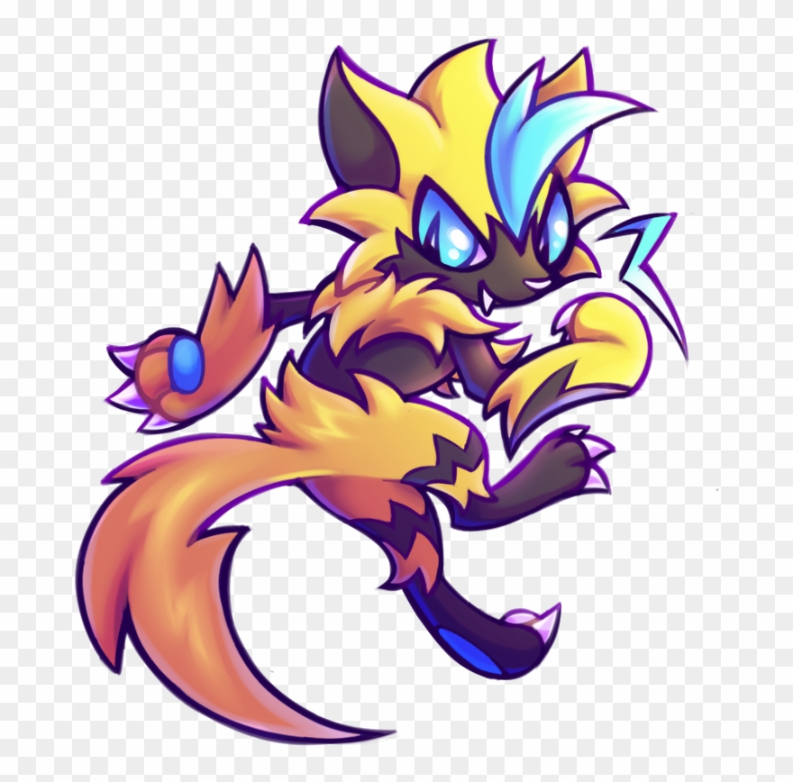 Saw A Spoiler Dropped Everything I Was Doing To Draw - Zeraora Pokemon Fan Art Clipart