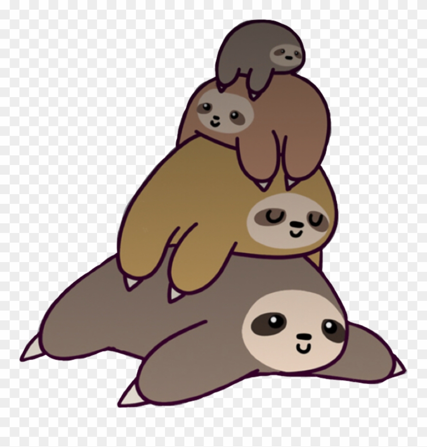 Scsloths Sticker - Cartoon Sloth Stack Clipart