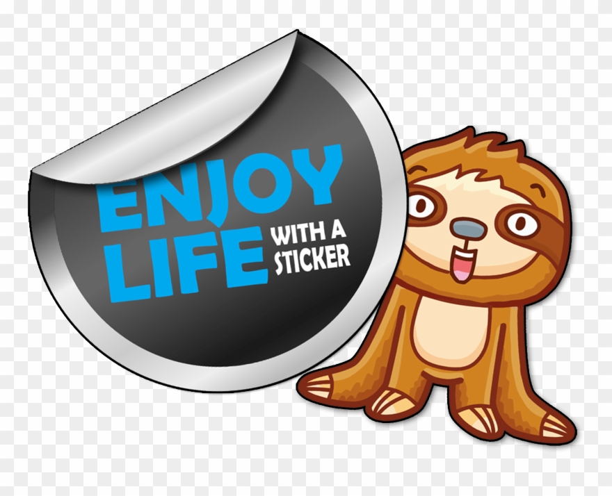 Stickers Are Like Sloths - Cartoon Clipart