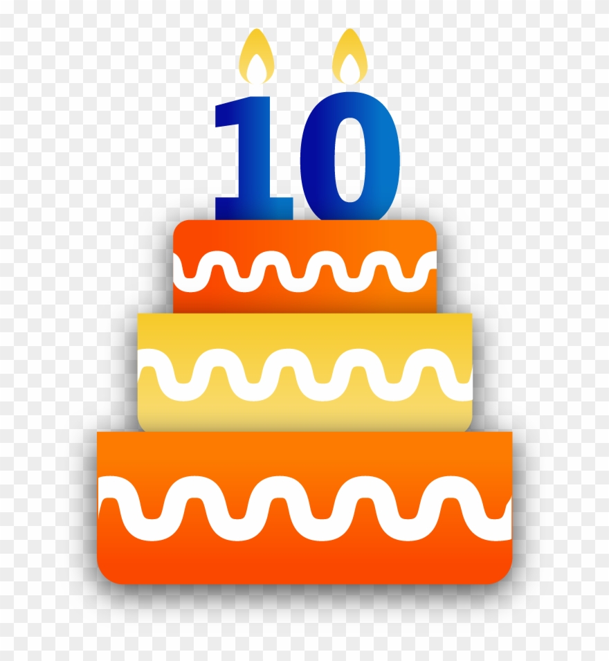 Bbm Anniversary Sticker Birthday Cake - 10 Birthday Transparent Clipart