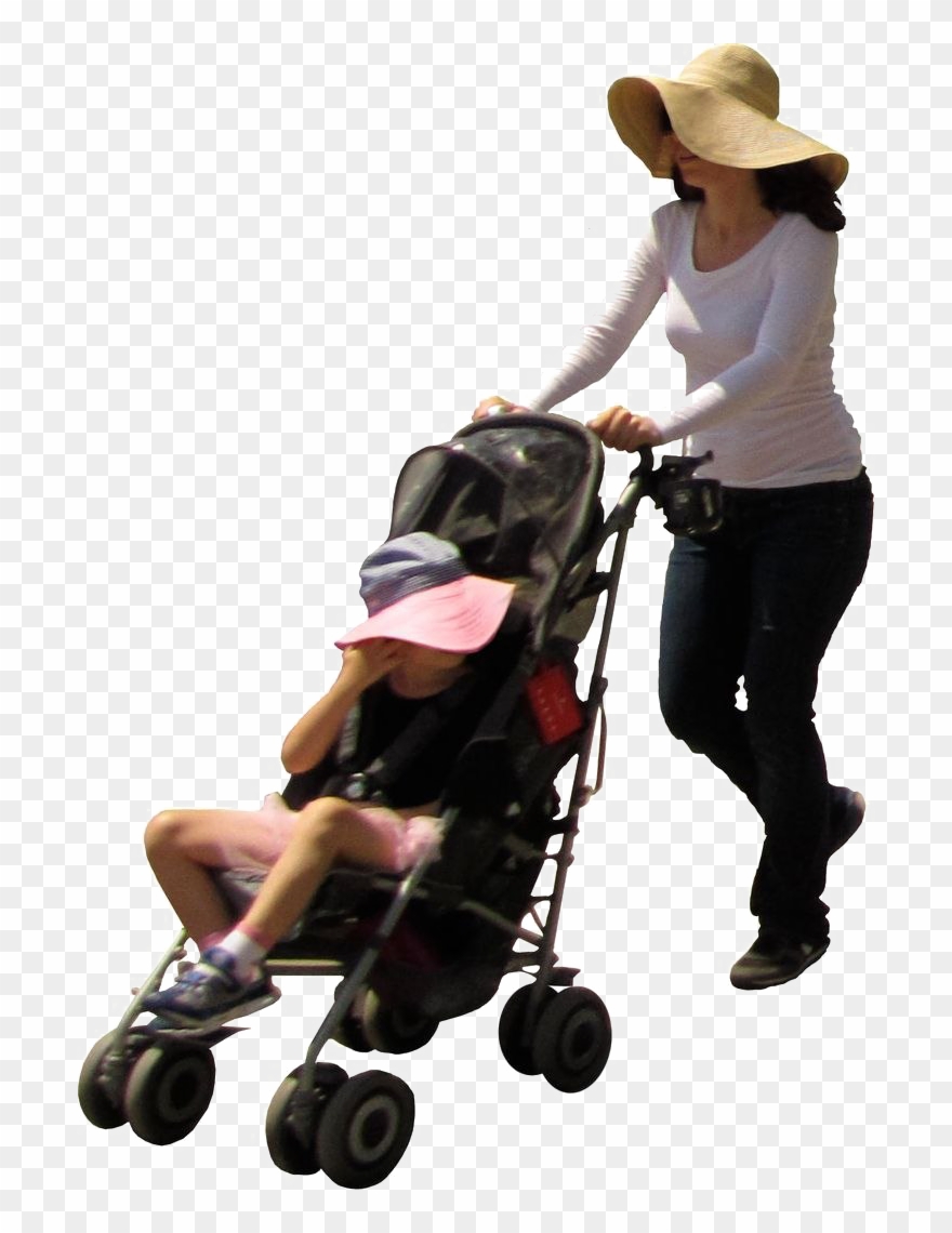 Pram Transparent Background - Mother And Child Walking Png Clipart