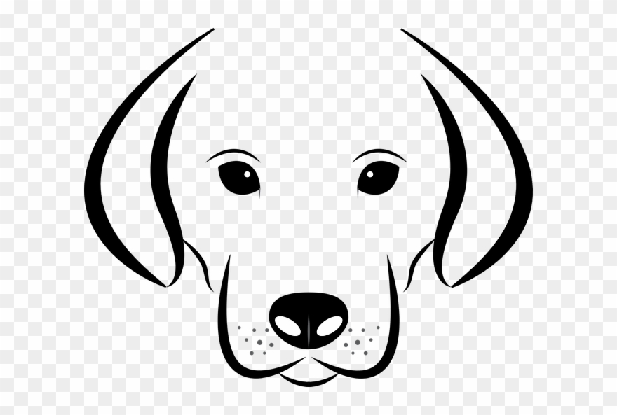 Dog Head Clipart Black And White - Png Download