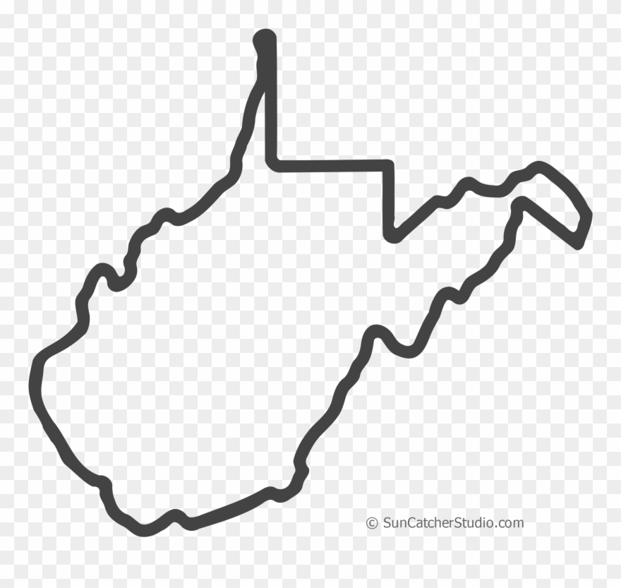 Free West Virginia Outline With Home On Border, Cricut - West Virginia Clipart - Png Download