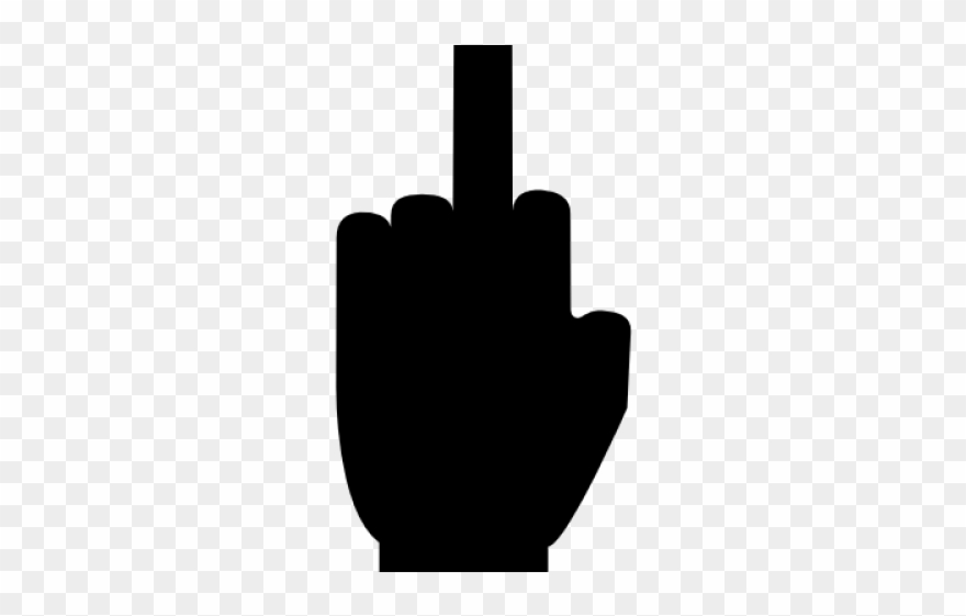 Middle Finger Silhouette - Black Middle Finger Png Clipart