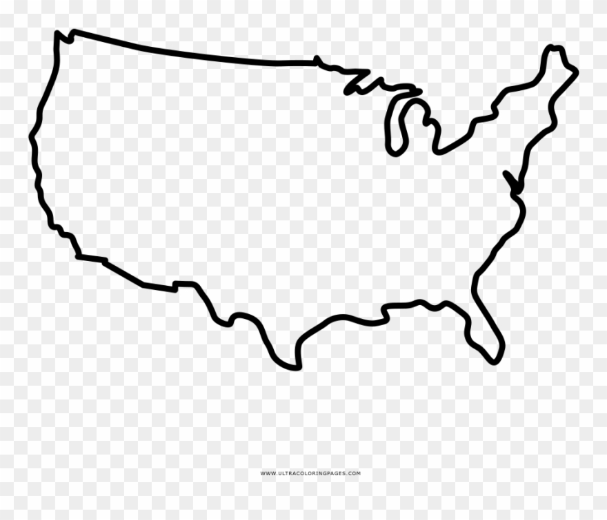 North America Coloring Page - Uk Us Size Difference Clipart