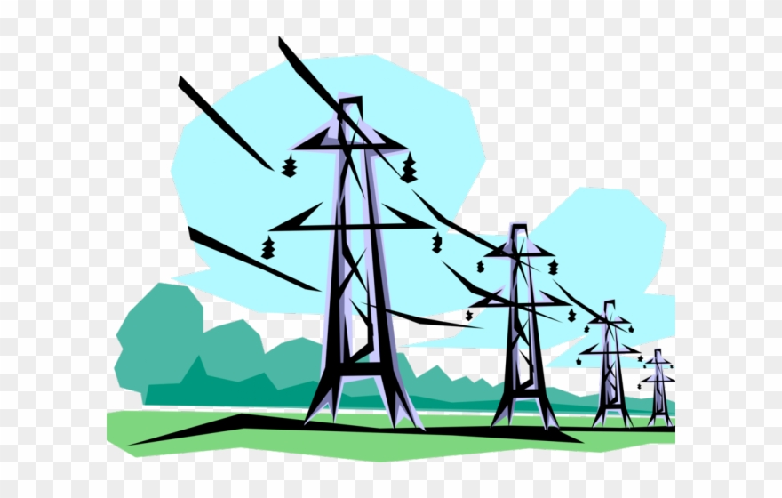 Power Line Clipart Hydro Tower - Power Line Clip Art - Png Download