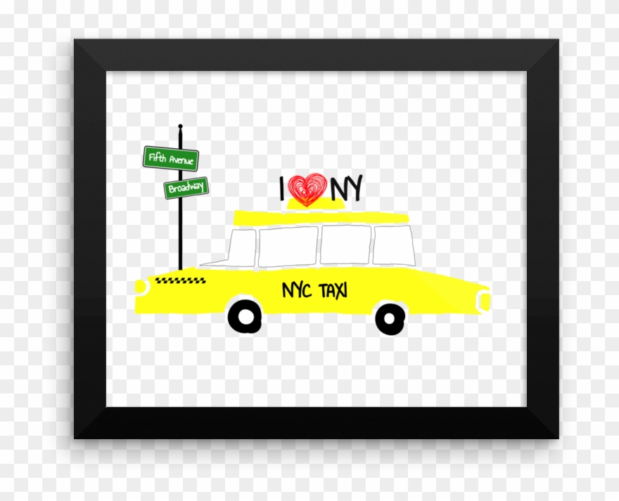 Taxi ' Framed Nursery Art Wall Print - Police Car Clipart
