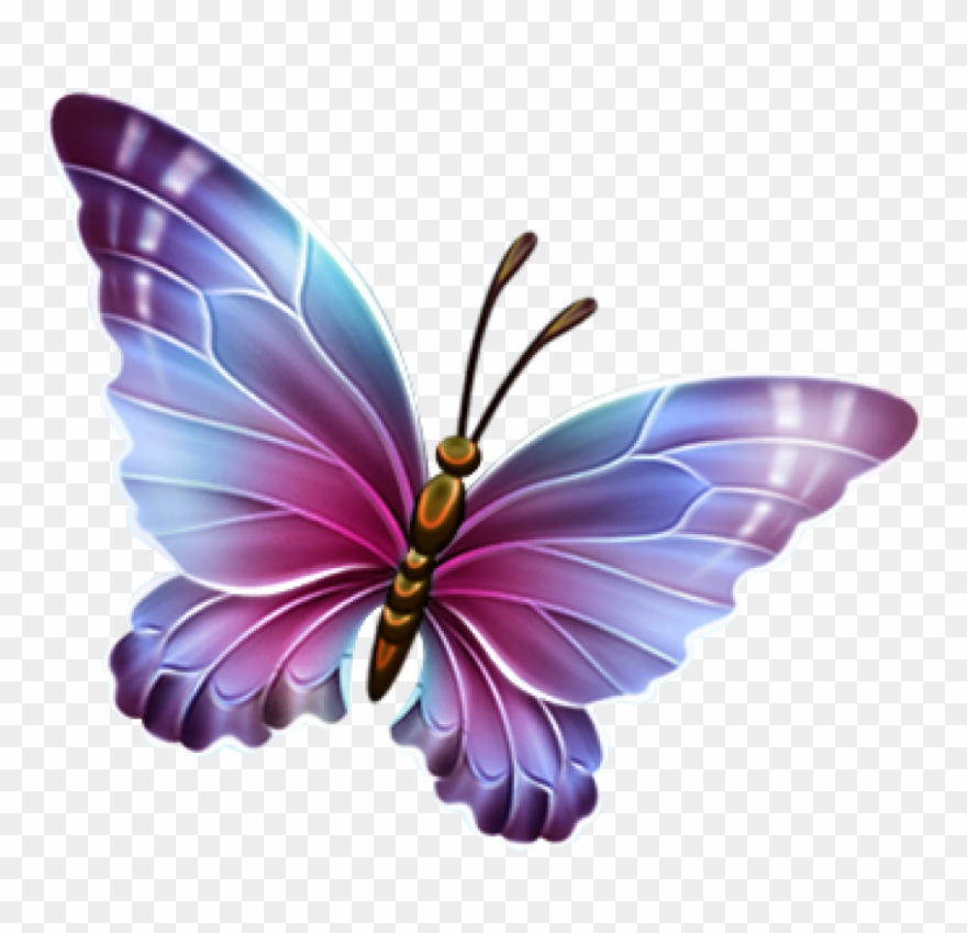 Free Butterfly Clipart Pink And Purple Butterfly Clipart - Transparent Background Butterfly Clipart - Png Download