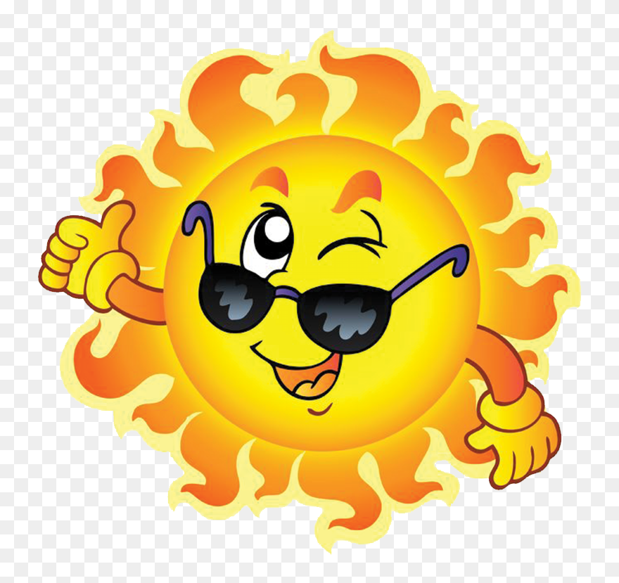Sun Transp - Cartoon Sun With Sunglasses Clipart