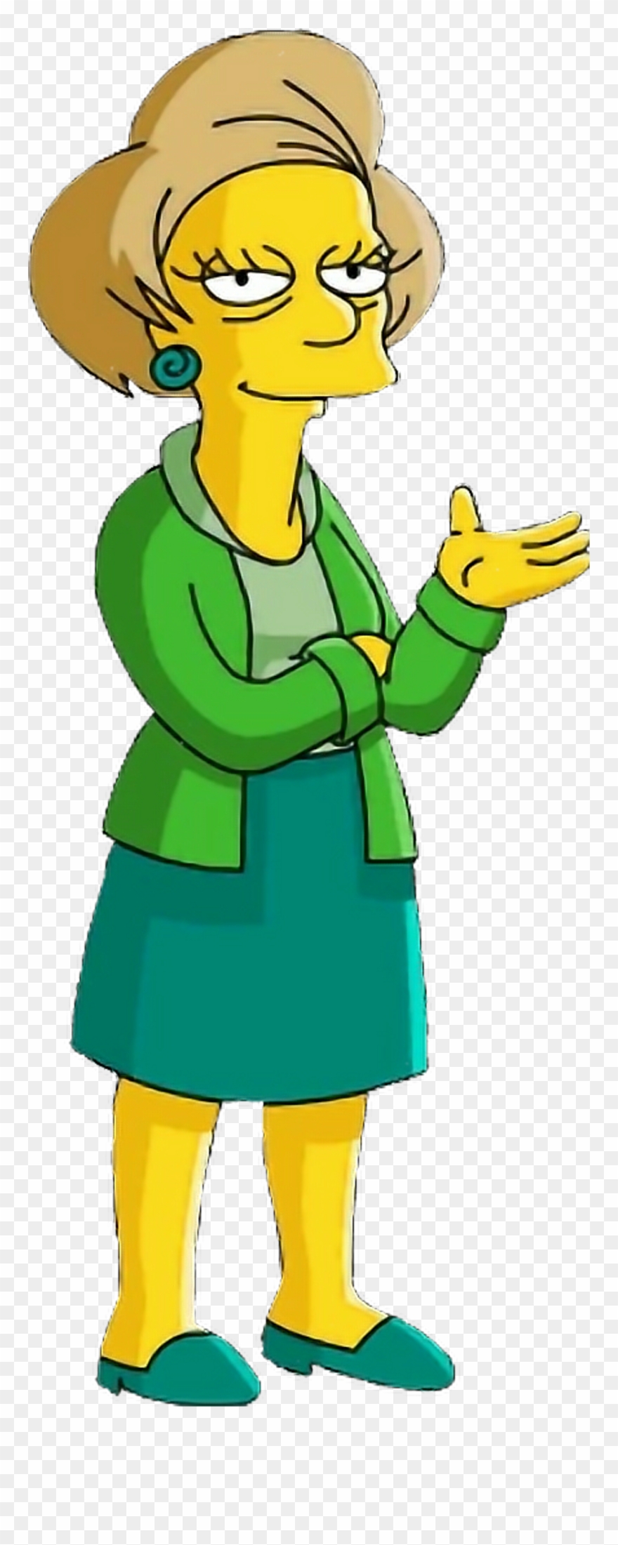 Simpsons Sticker - Edna Krabappel Clipart