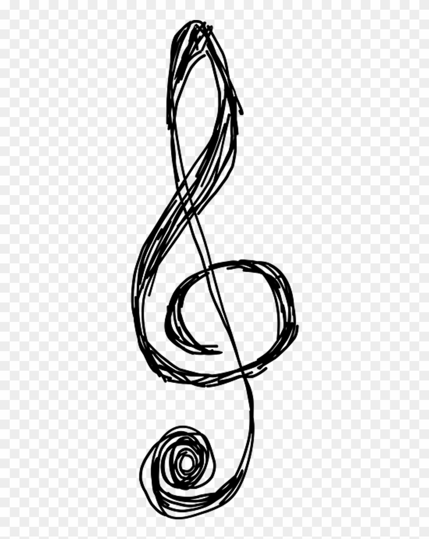Sol Sticker - Music Notes Drawing Png Clipart