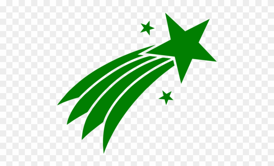 Shooting Star Icon - Green Shooting Star Transparent Clipart
