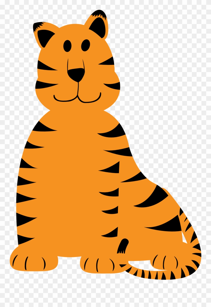 Clipart Of Effects, Cute Baby Tiger And Geometric Figure - Cartoon - Png Download