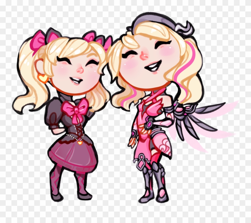 N°1 Azshara Fan Blonde Ponytails Free To Use But Credit - Pink Mercy And Black Cat D Va Clipart