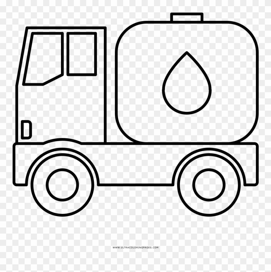 Water Tank Truck Coloring Page - Oil Tanker Truck Drawings Clipart