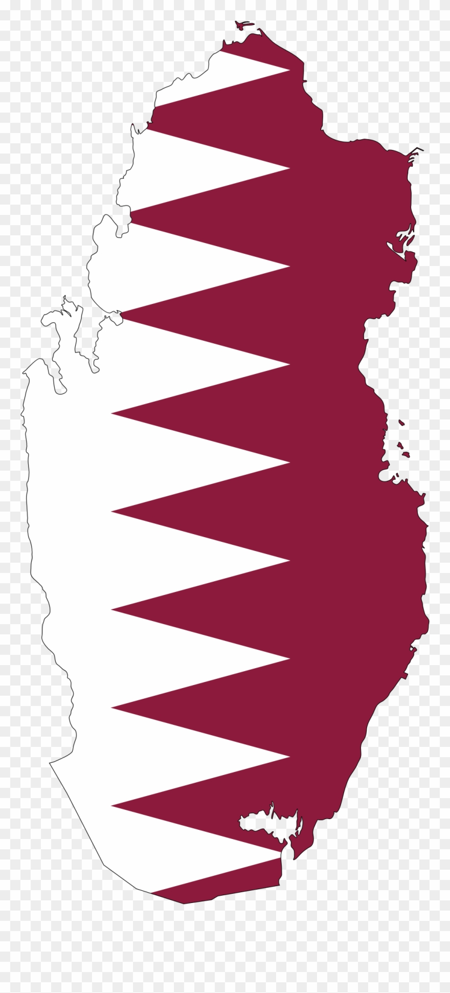 This Free Icons Png Design Of Qatar Map Flag With Stroke Clipart