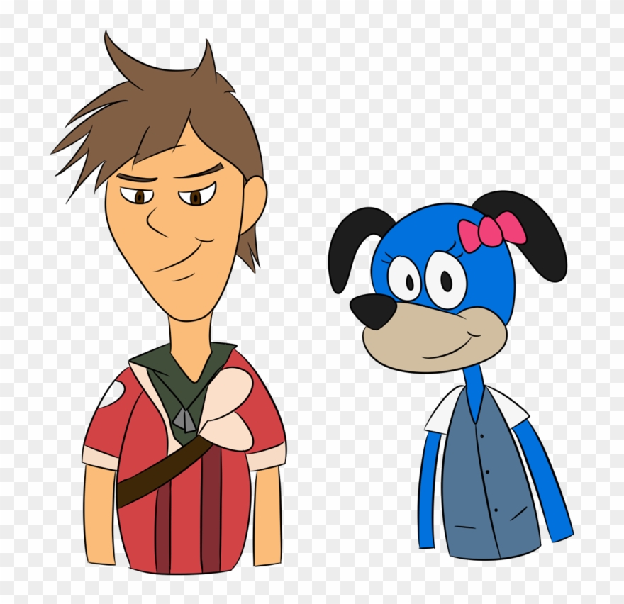 [at] A Boston Boy And A Dog By Professor-renderer - Cartoon Clipart