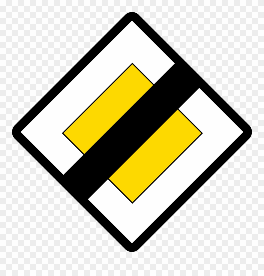 Open - End Of Road With Give Way Clipart