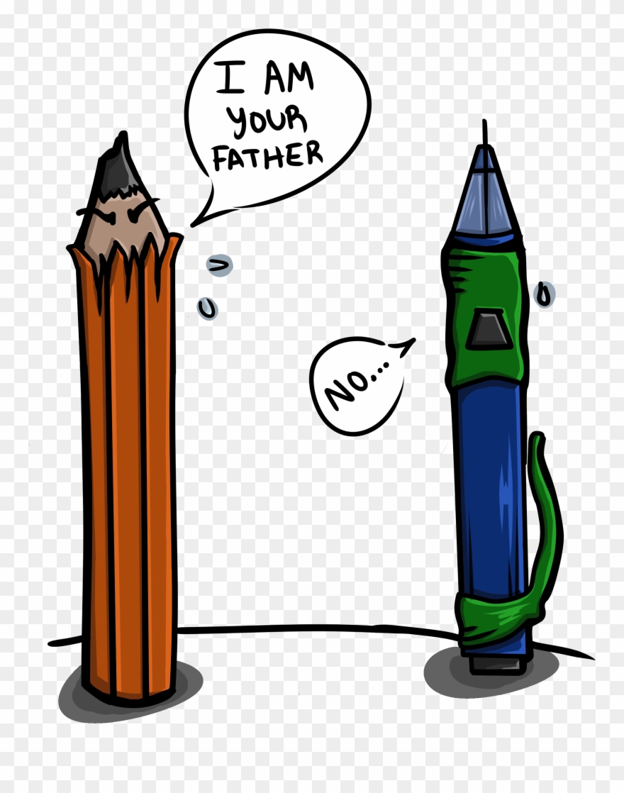 Two Pencil Generations - Illustration Clipart