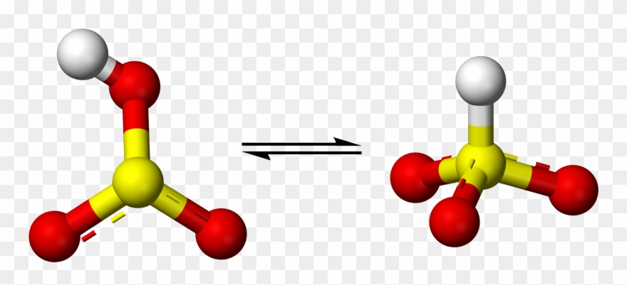 Bisulfite Equilibrium 3d Balls - Ball And Stick Model Po33 Clipart