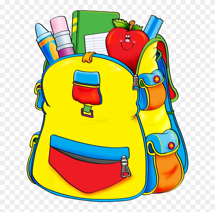 Blue School Backpack Png Clipart - School Supplies Transparent Png