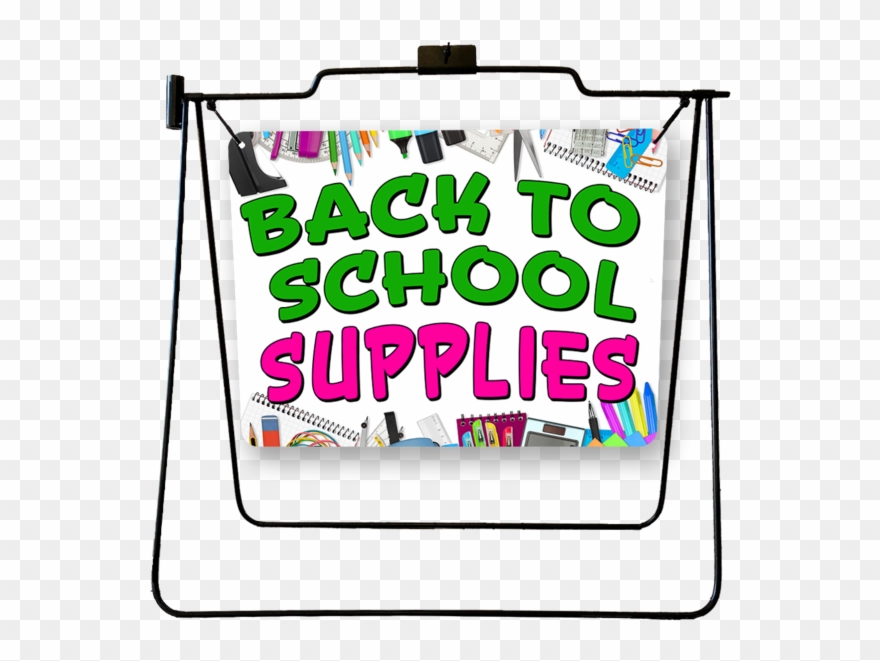 Back To School Supplies Inch Sign With Display Options Clipart