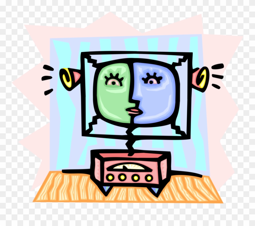 Vector Illustration Of Futuristic Television Or Tv Clipart