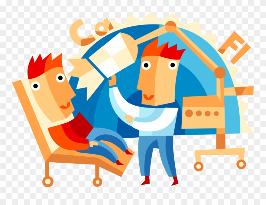 Vector Illustration Of Dentist Provides Dental Care Clipart