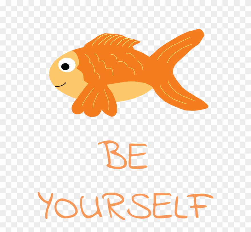 Fishshirtlesstextsmaller - Goldfish Clipart