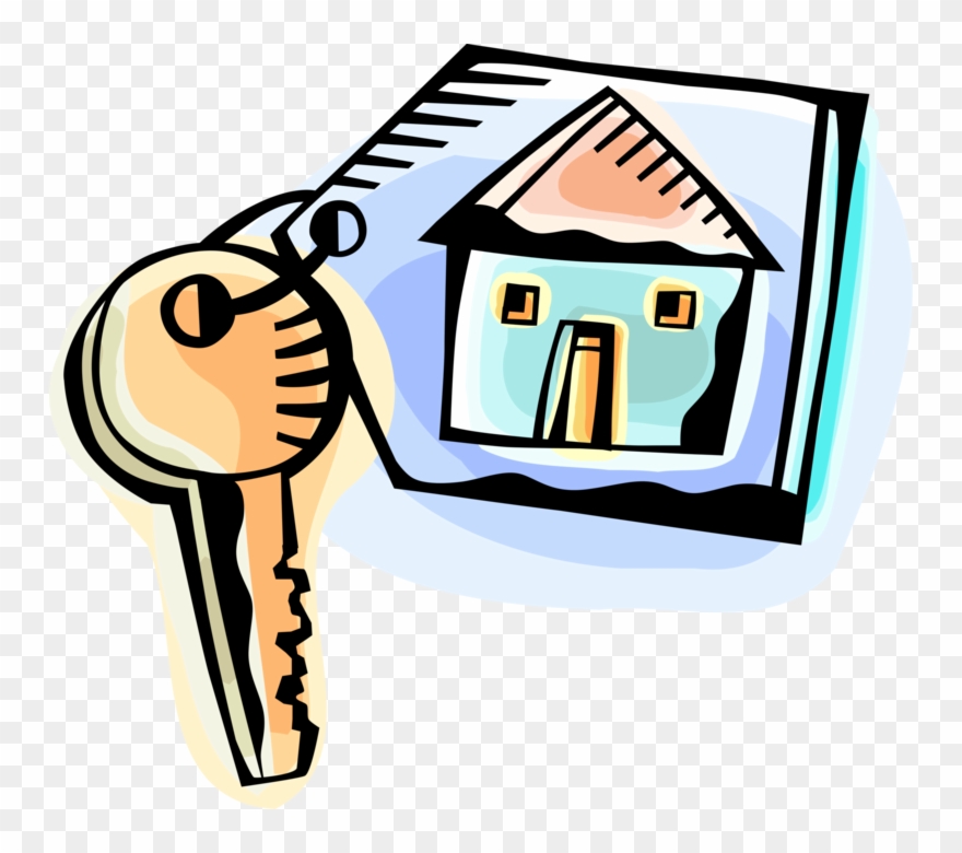 Vector Illustration Of Security House Key With Home Clipart