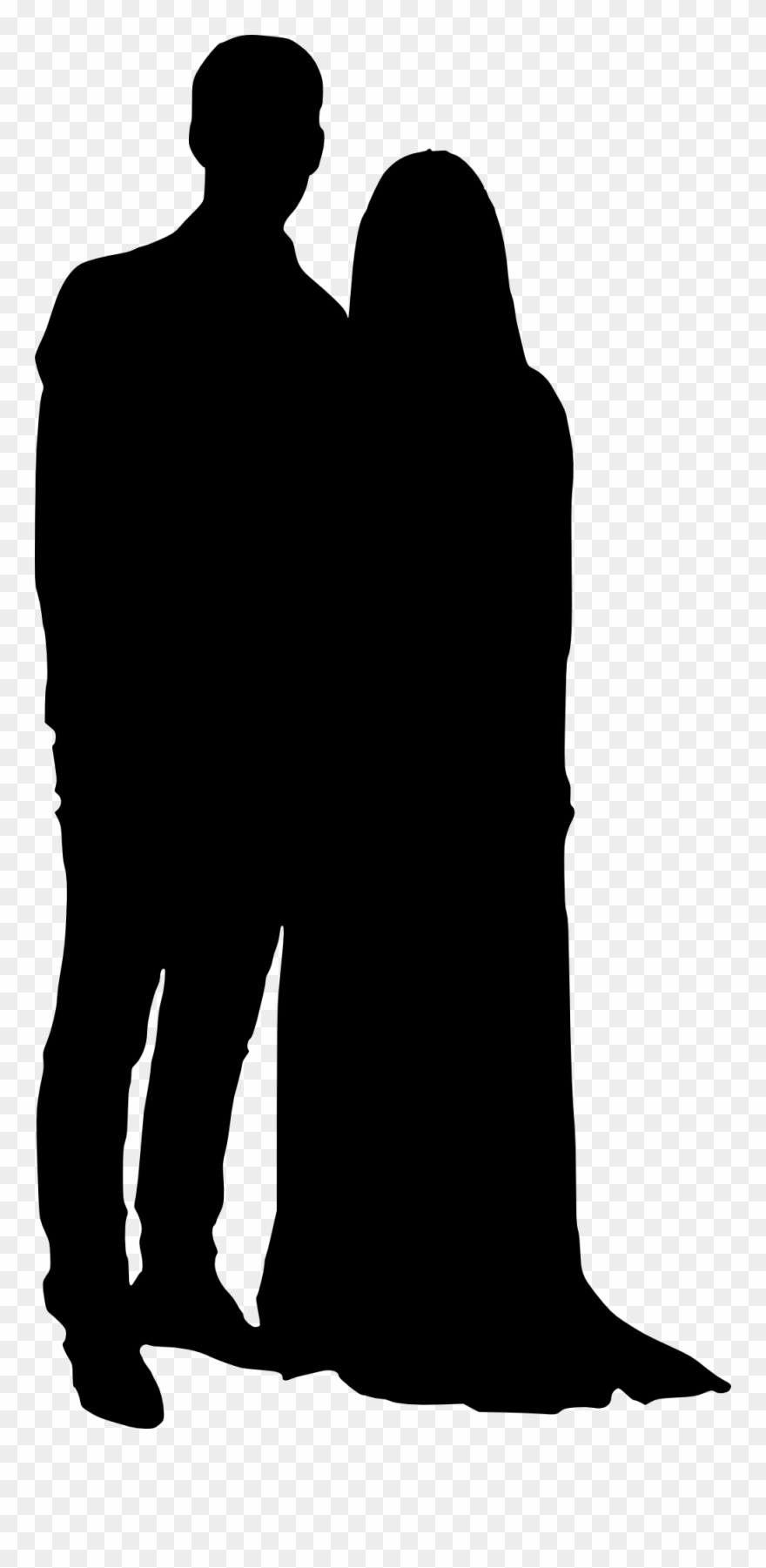 Silhouette Couple Transparent - Silhouette Clipart