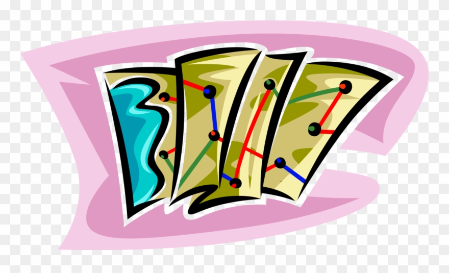 Vector Illustration Of Geographic Cartography Road Clipart