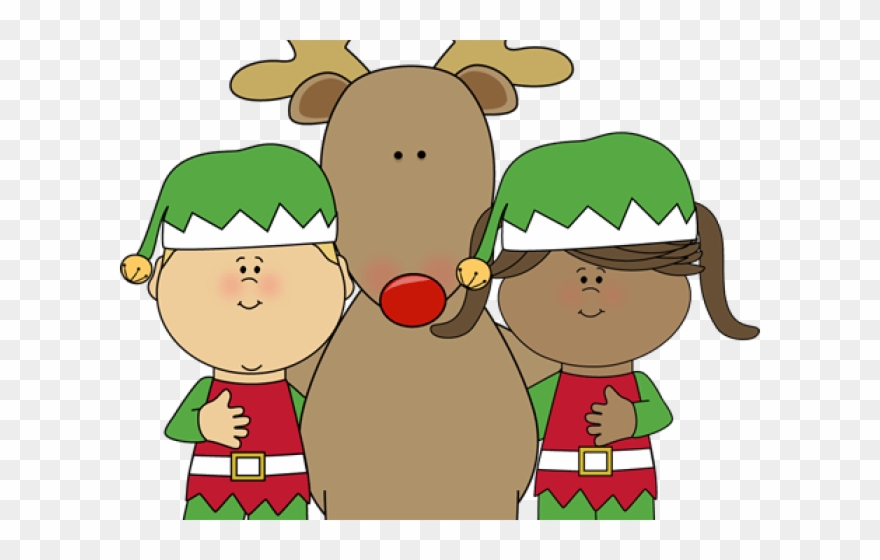 Christmas Clipart Reindeer - Elves And Reindeer Clipart - Png Download