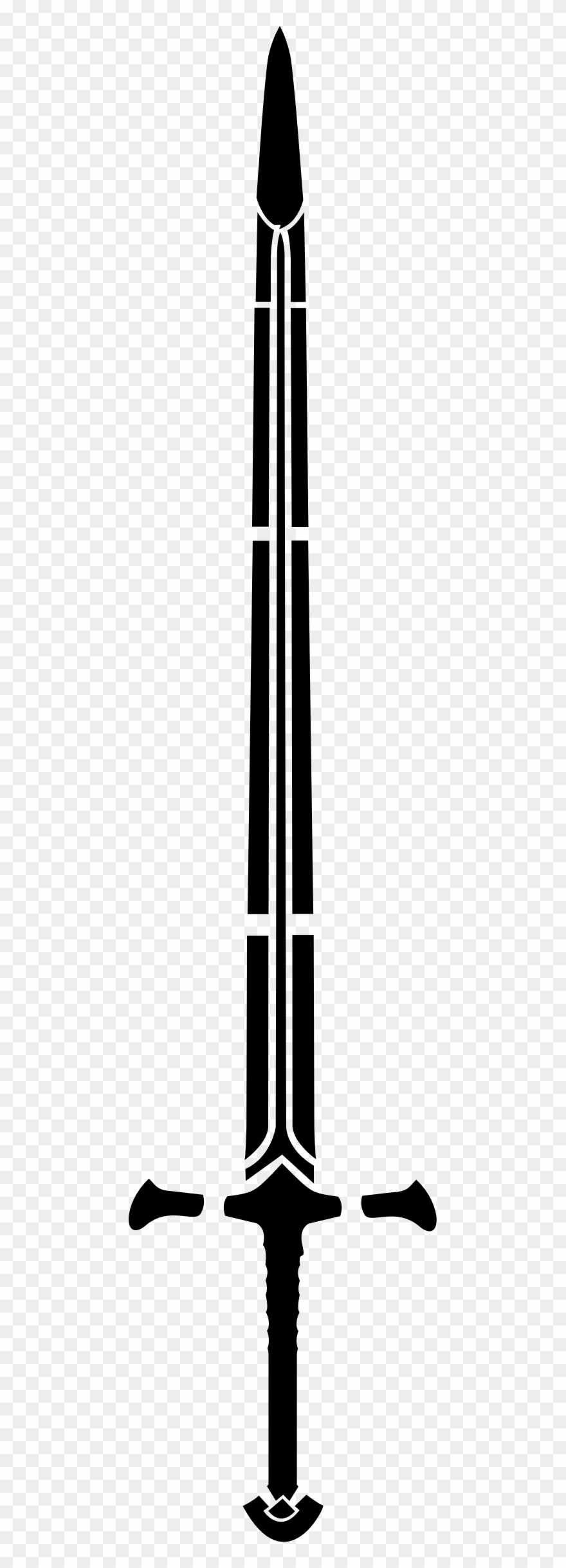 Big Image - Black And White Sword Clipart - Png Download