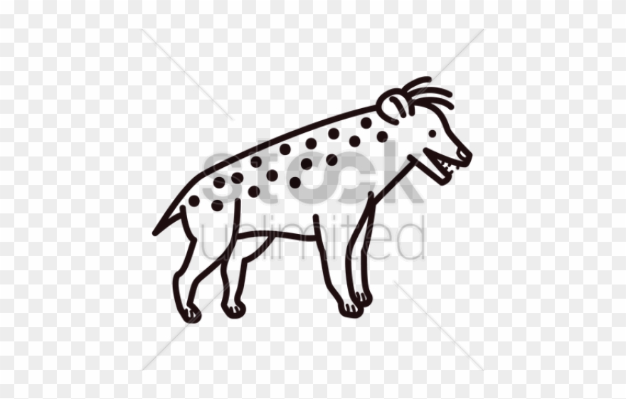 Wild Dog Clipart Hyena - Hyena Easy Cartoon Draw - Png Download