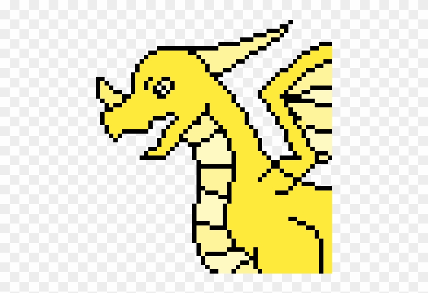 Yellow Dragon - Pixel Art Clipart