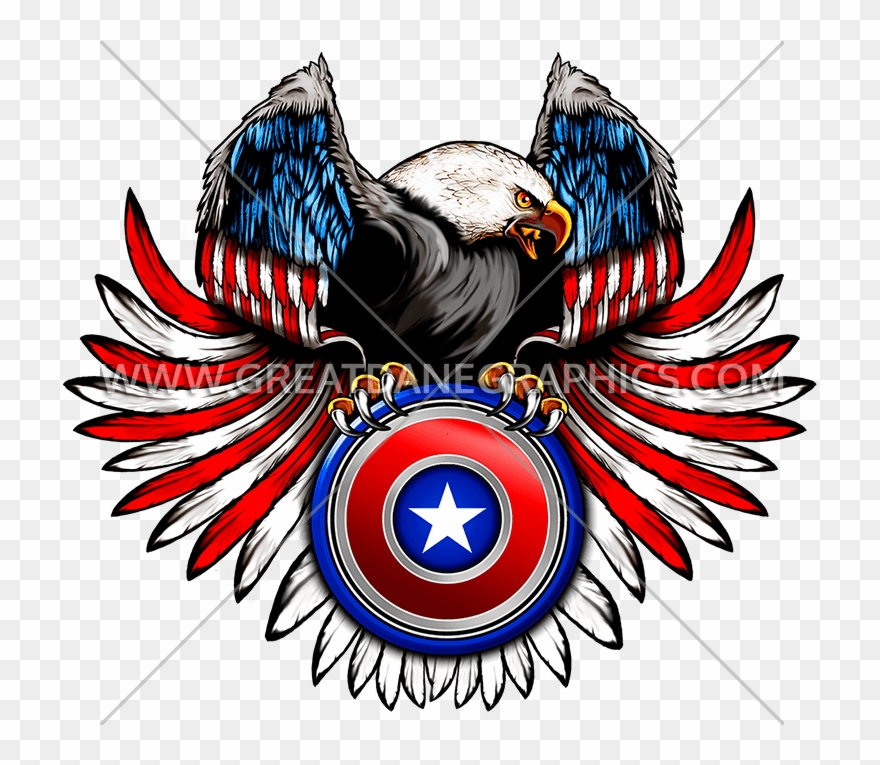 Jpg Library Flag Wings Production Ready Artwork For - Red White Blue Eagle Clipart - Png Download