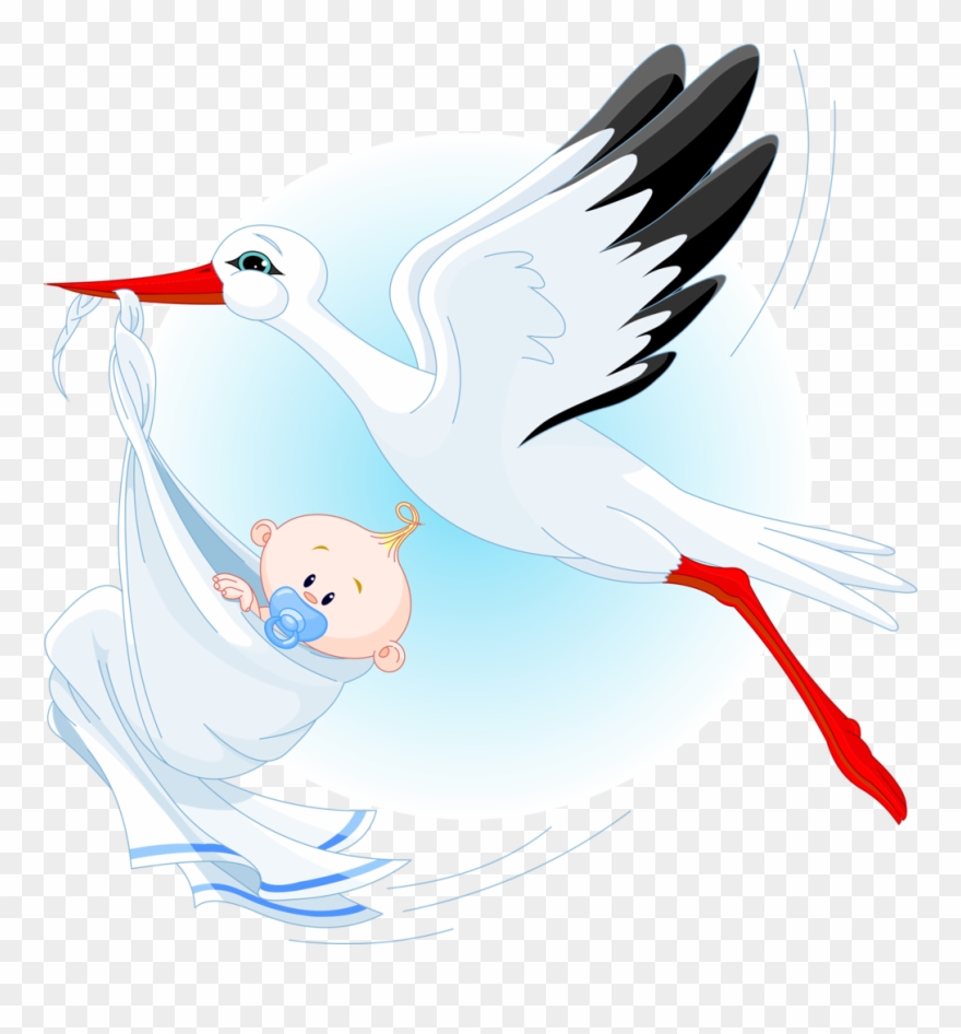 Фото, Автор Вика Виктория На Яндекс - Stork Carrying Baby Vector Clipart