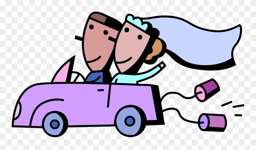 Vector Illustration Of Newlywed Married Couple Husband Clipart