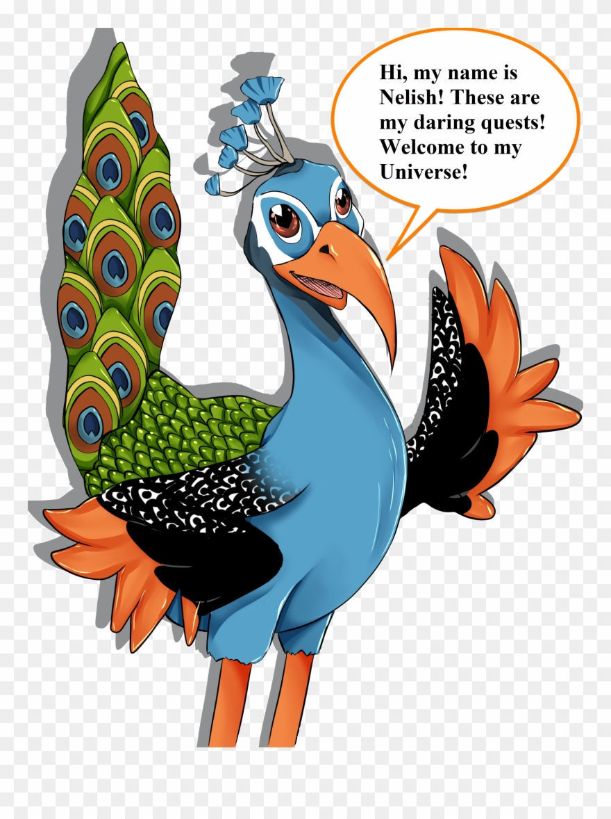 About Nelish The Peacock - Cartoon Clipart