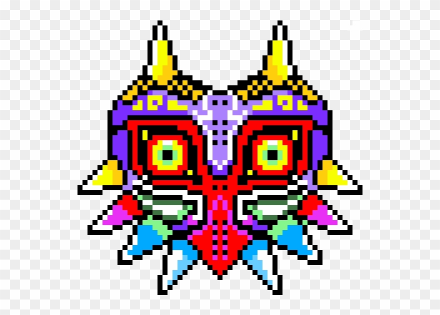Skull Kid's Mask/happy Mask - Majora's Mask Minecraft Pixel Art Clipart