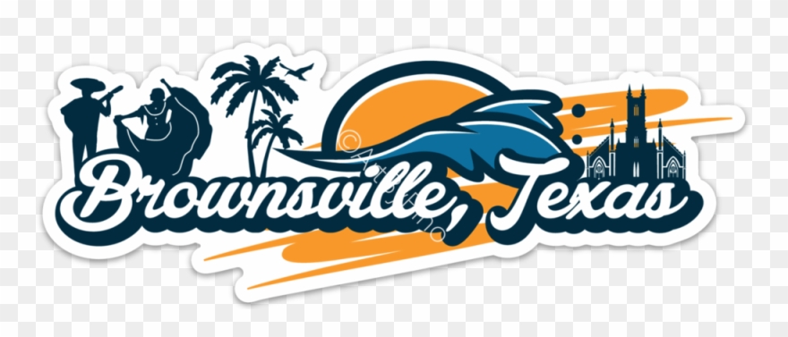 Brownsville Bumper Orange & Teal Clipart